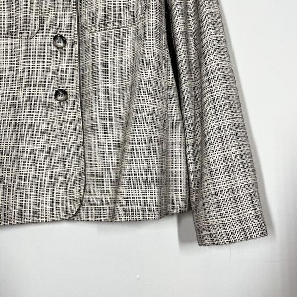Jones New York Silk Wool Tweed Blazer Jacket Women’s Sz 8P Plaid Career Business - Picture 6 of 10